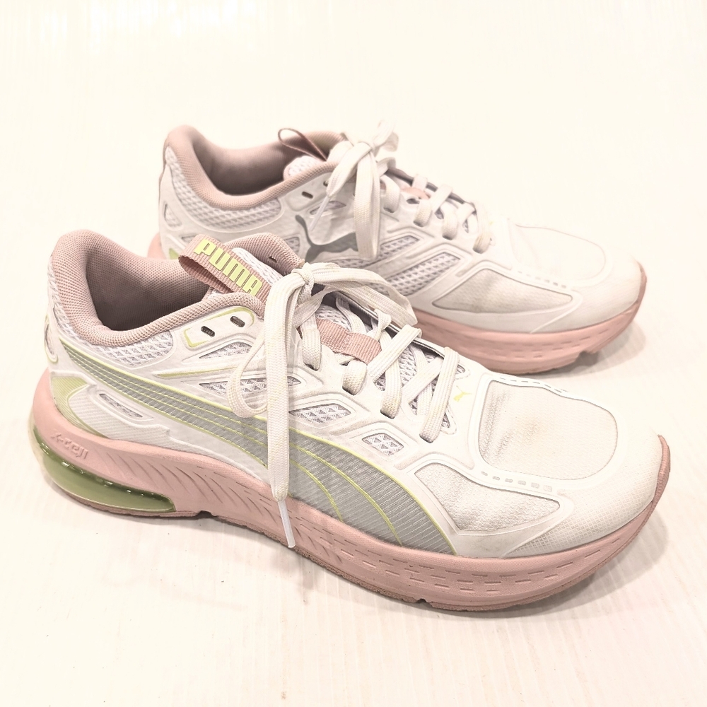 PUMA X-Cell Lightspeed Women's White and Pink Running Shoes Sneakers Size 9.5